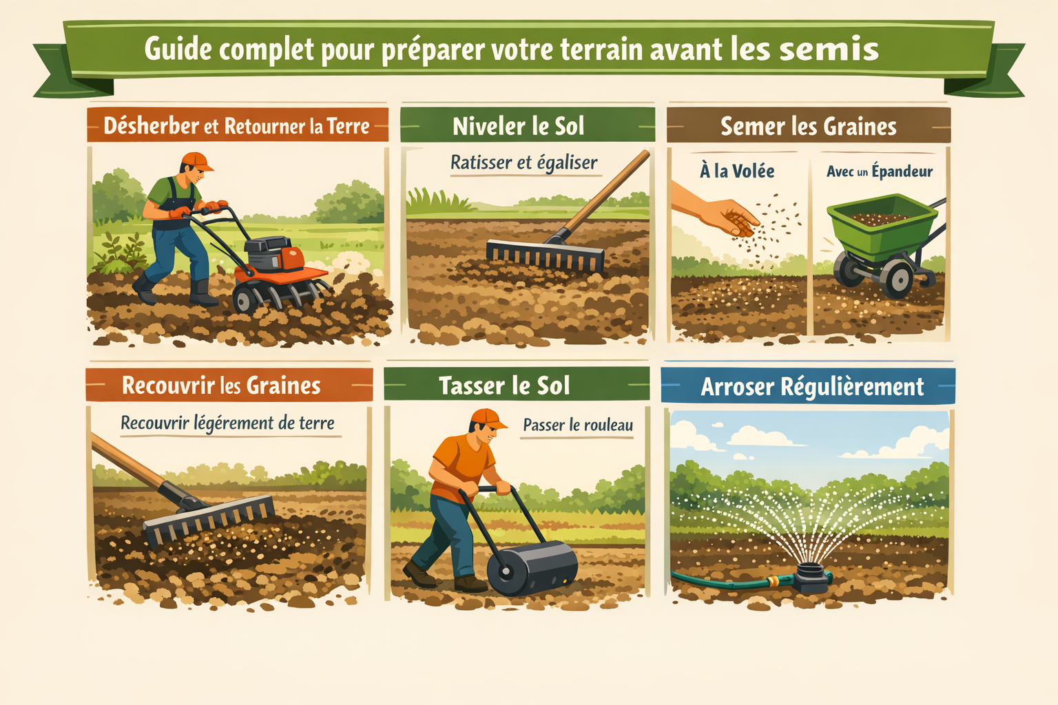Préparation du sol pour semer les graines